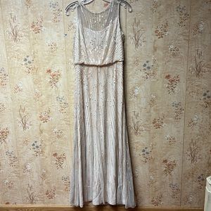 Peach formal maxi dress with sparkles